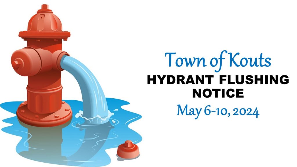 Fire Hydrant Flushing May 610, 2024 Town of Kouts Indiana USA